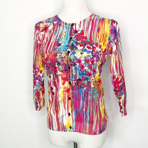 Joseph A Sweaters - Joseph A. Colorful Button Up Cardigan (M)